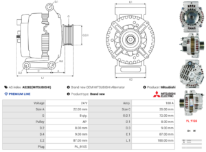 Alternateur A5282(MITSUBISHI)