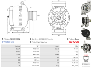 Alternateur A6048(DENSO)