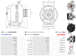 Alternateur A6063(DENSO)