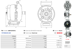 Alternateur A0881(BOSCH)