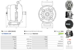 Alternateur A3641(VALEO)