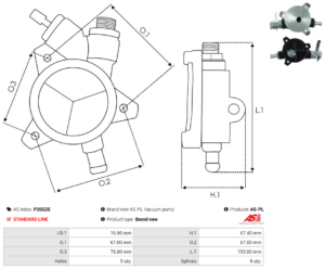 Pompe à vide alternateur P2022S