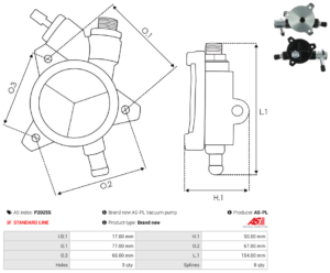Pompe à vide alternateur P2025S