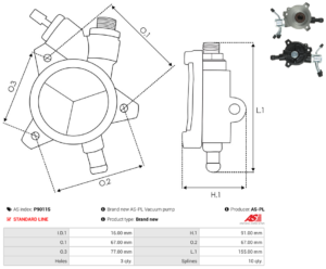 Pompe à vide alternateur P9011S
