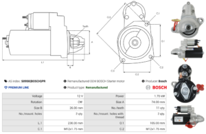 Démarreur S0950(BOSCH)PR