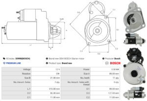 Démarreur S0998(BOSCH)