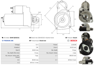 Démarreur S0491(BOSCH)