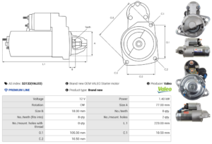 Démarreur S3133(VALEO)