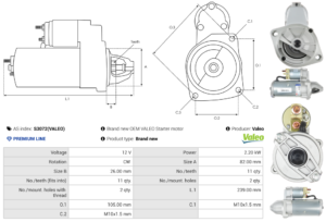 Démarreur S3072(VALEO)
