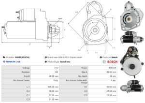 Démarreur S0082(BOSCH)