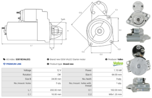 Démarreur S3018(VALEO)