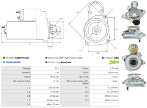 Démarreur S3229(VALEO)