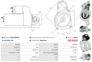 Démarreur S6207(DENSO)