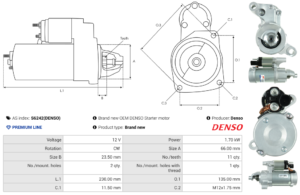 Démarreur S6242(DENSO)