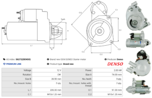 Démarreur S6272(DENSO)