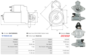 Démarreur S6473(DENSO)