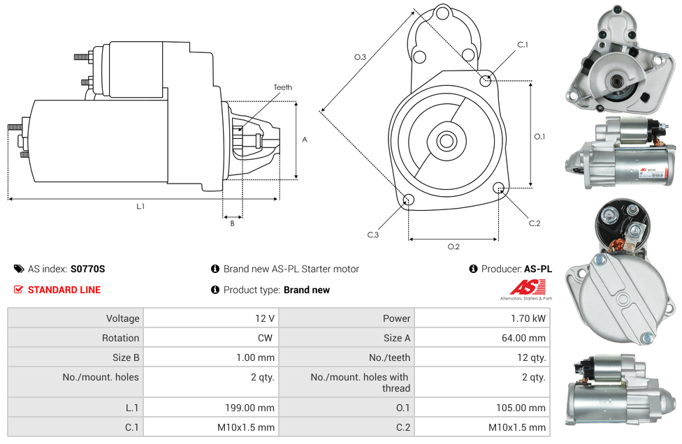 Démarreur S0770S au meilleur prix » AtelierD | Électricité ...