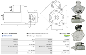 Démarreur S3253(VALEO)
