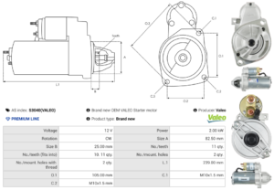 Démarreur S3040(VALEO)