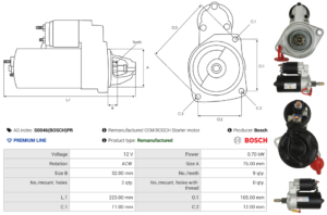 Démarreur S0046(BOSCH)PR