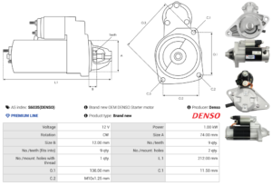 Démarreur S6035(DENSO)