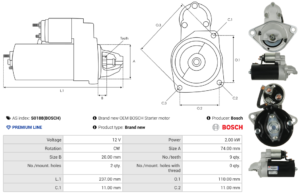 Démarreur S0188(BOSCH)