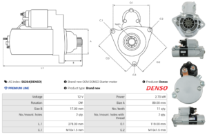 Démarreur S6264(DENSO)