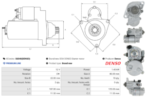 Démarreur S6540(DENSO)