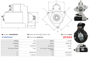 Démarreur S6452(DENSO)