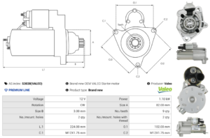 Démarreur S3038(VALEO)