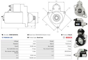 Démarreur S0501(BOSCH)