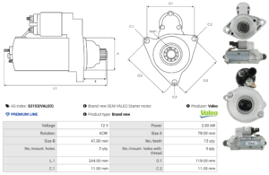 Démarreur S3153(VALEO)