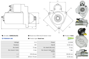 Démarreur S3093(VALEO)