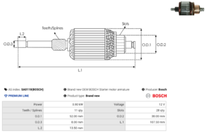 Induit démarreur SA0110(BOSCH)