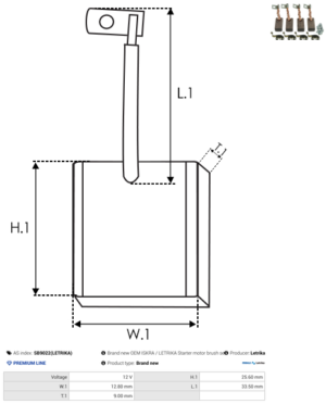 Jeu de balais démarreur SB9022(LETRIKA)