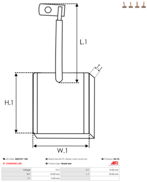 Jeu de balais démarreur BSX157-158