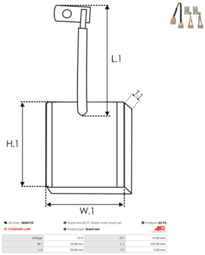 Jeu de balais démarreur SB4012S