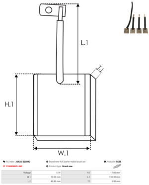 Jeu de balais démarreur JSX25-22(IKA)
