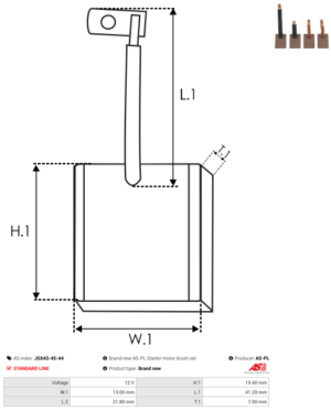 Jeu de balais démarreur JSX43-45-44