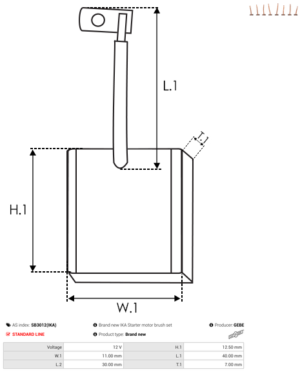 Jeu de balais démarreur SB3012(IKA)