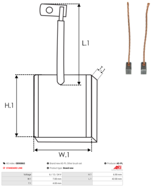 Balai / Charbon alternateur OB9086S
