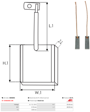 Balai / Charbon alternateur OB9089S