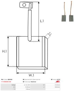 Balai / Charbon alternateur OB9103S