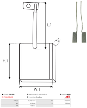 Balai / Charbon alternateur OB9105S