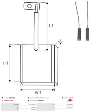 Balai / Charbon alternateur OB9106S