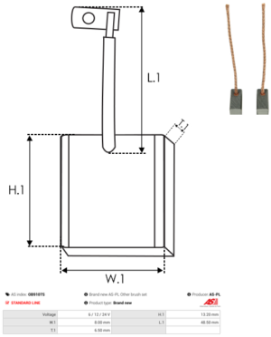 Balai / Charbon alternateur OB9107S