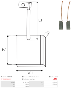 Balai / Charbon alternateur OB9108S