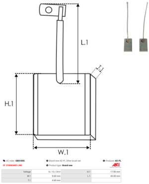Balai / Charbon alternateur OB9109S