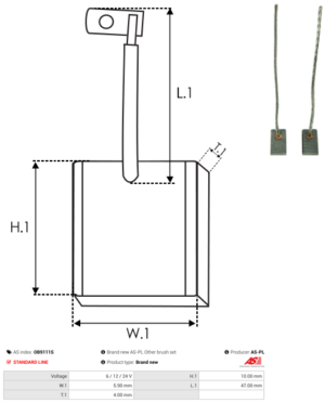 Balai / Charbon alternateur OB9111S