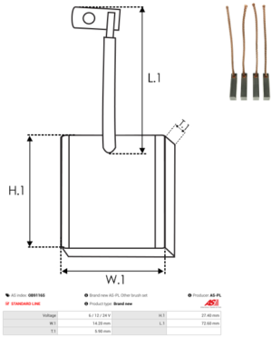 Balai / Charbon alternateur OB9116S